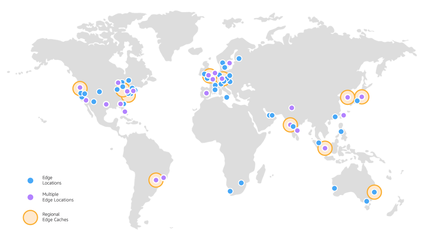 Lista de pontos de presença da CDN da Amazon